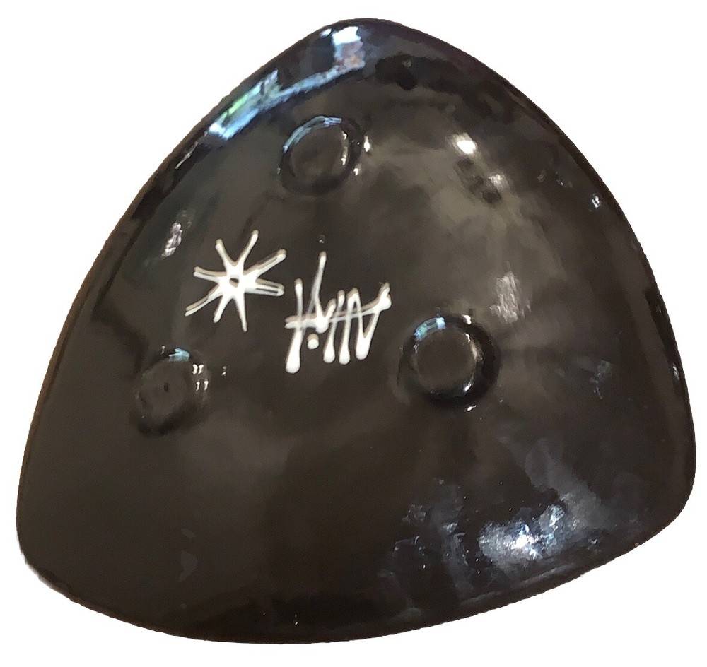 Original Modern Pottery Signed Triangular Tray Platter 10 5/8”T 1.5”T