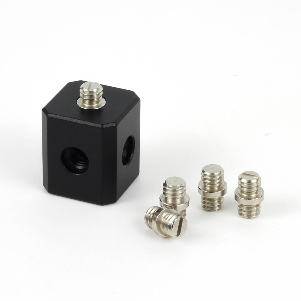 1/4" Bracket Cubic Mount Cube fr Tripod Camera Rig Cage LED Light Bouncer DIY