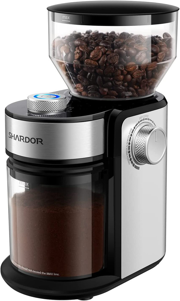 Coffee Grinder, Adjustable Burr Mill with 16 Precise Grind Setting for 2-14 Cup,