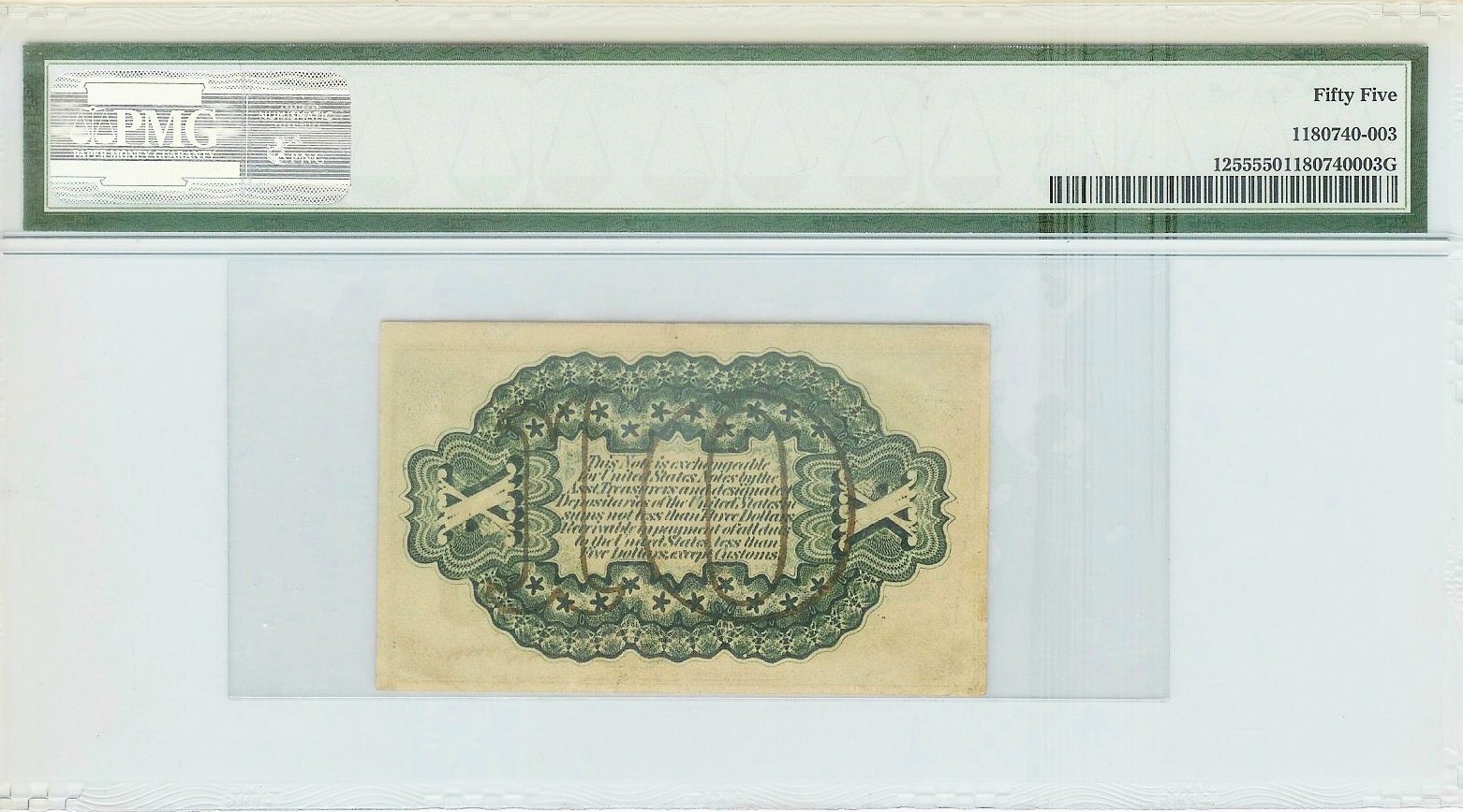 10 Cent Third Issue Fractional Currency PMG Graded 55 About Uncirculated