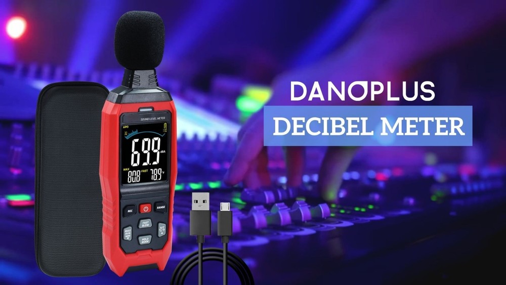 Sound Level Meter with Data Logging, 30-130dB, Visual Alarm, PC Connection, Temp