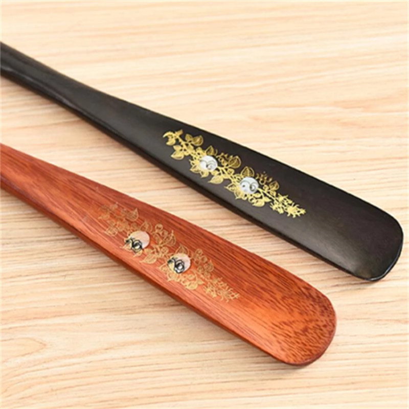 55cm Extra-Long Handled Shoe Horn Hard Wooden Shoe Horn Shoe Spoon Home Tools US