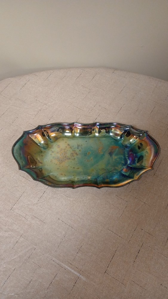 Serving Dish Oneida USA Silverplate 12" x 6" Tarnished