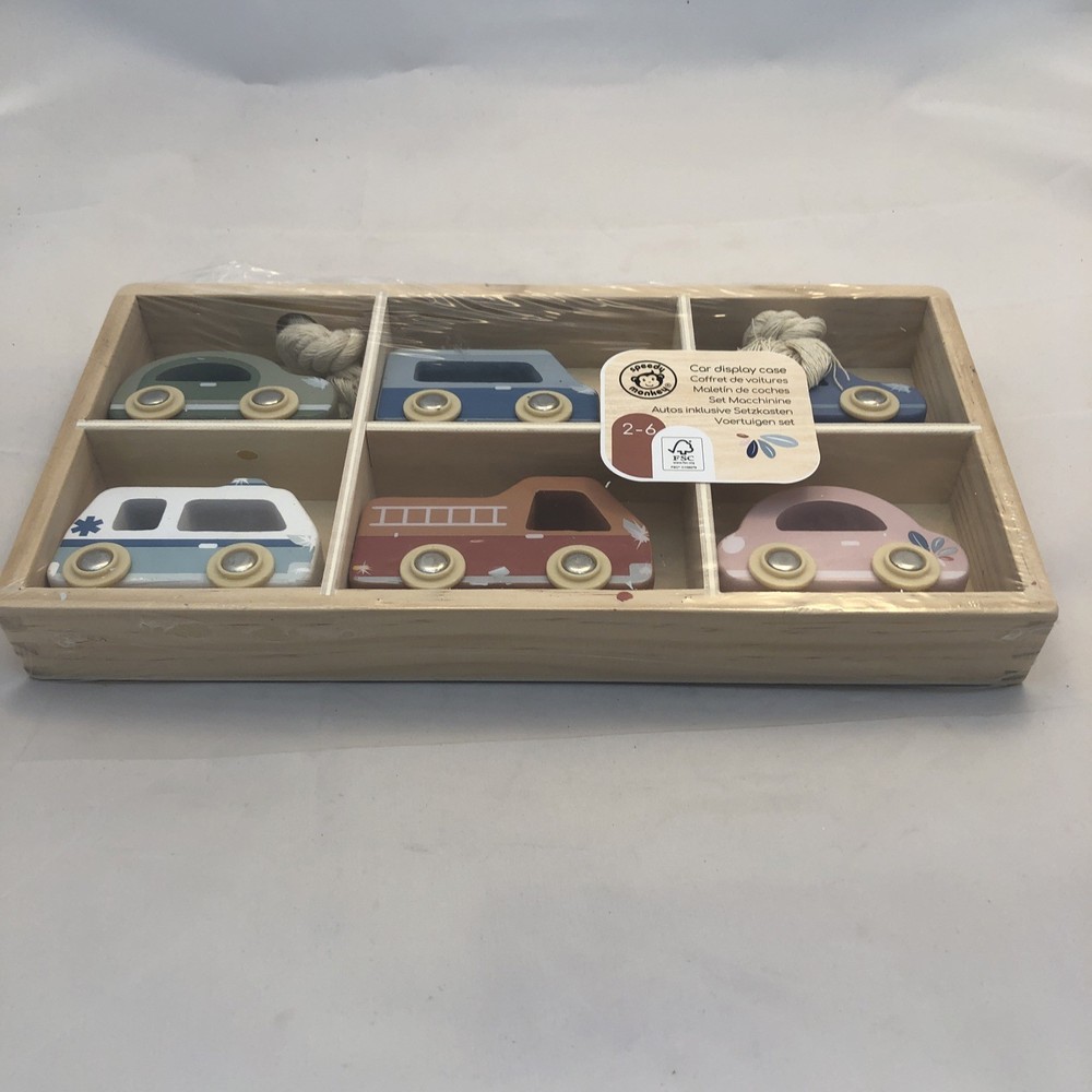 Speedy Monkey | Car Display Case with 6 Vehicles