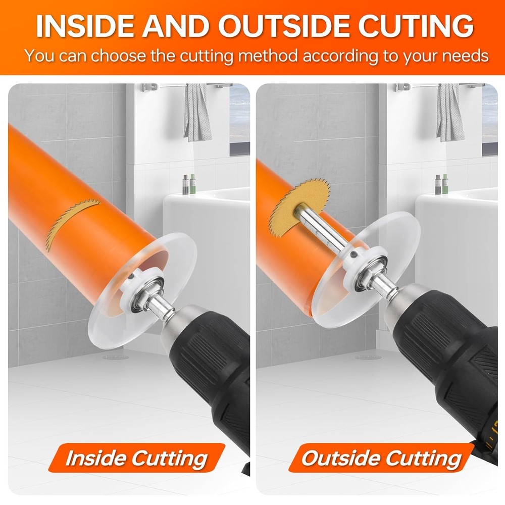 Inside Pipe Cutter for PVC Pipe, Cutter Tool Set with Scale Adjustable Depth Gau