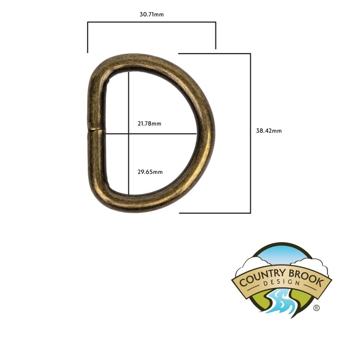 Country Brook Design® 1 Inch Antique Brass Heavy Welded D-Rings 10 Pack