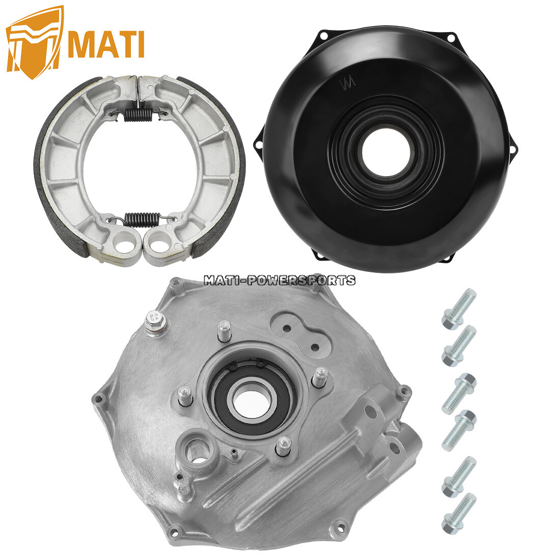 Rear Brake Drum Hub Plate Cover Shoes Kit for Honda Foreman 500 520 Rancher 420