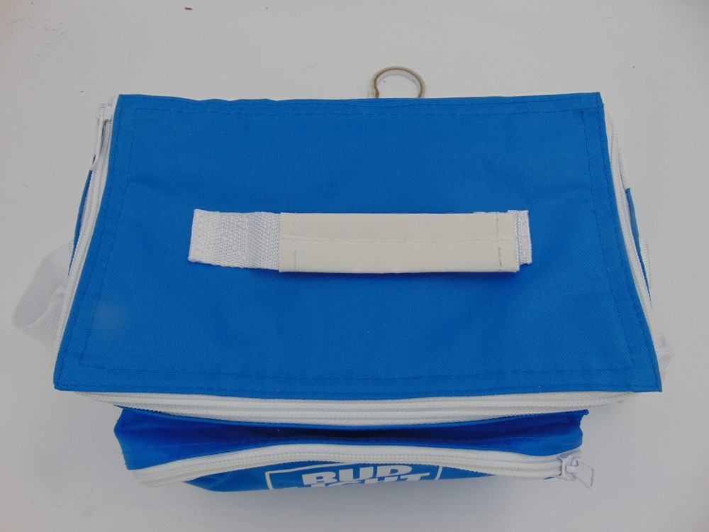 BUD LIGHT Blue Lunchbook Bag Removeable Adjustable Straps Zipper