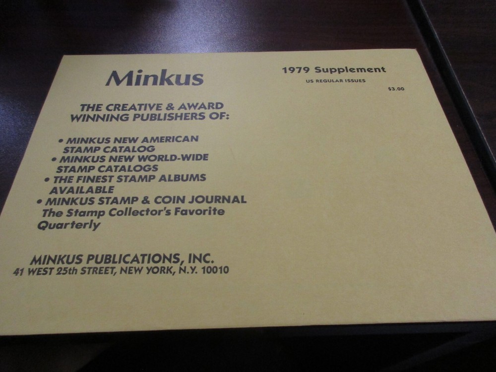 "MINKUS" 1979 SUPPLEMENT  W/FREE SHIPPING!!!