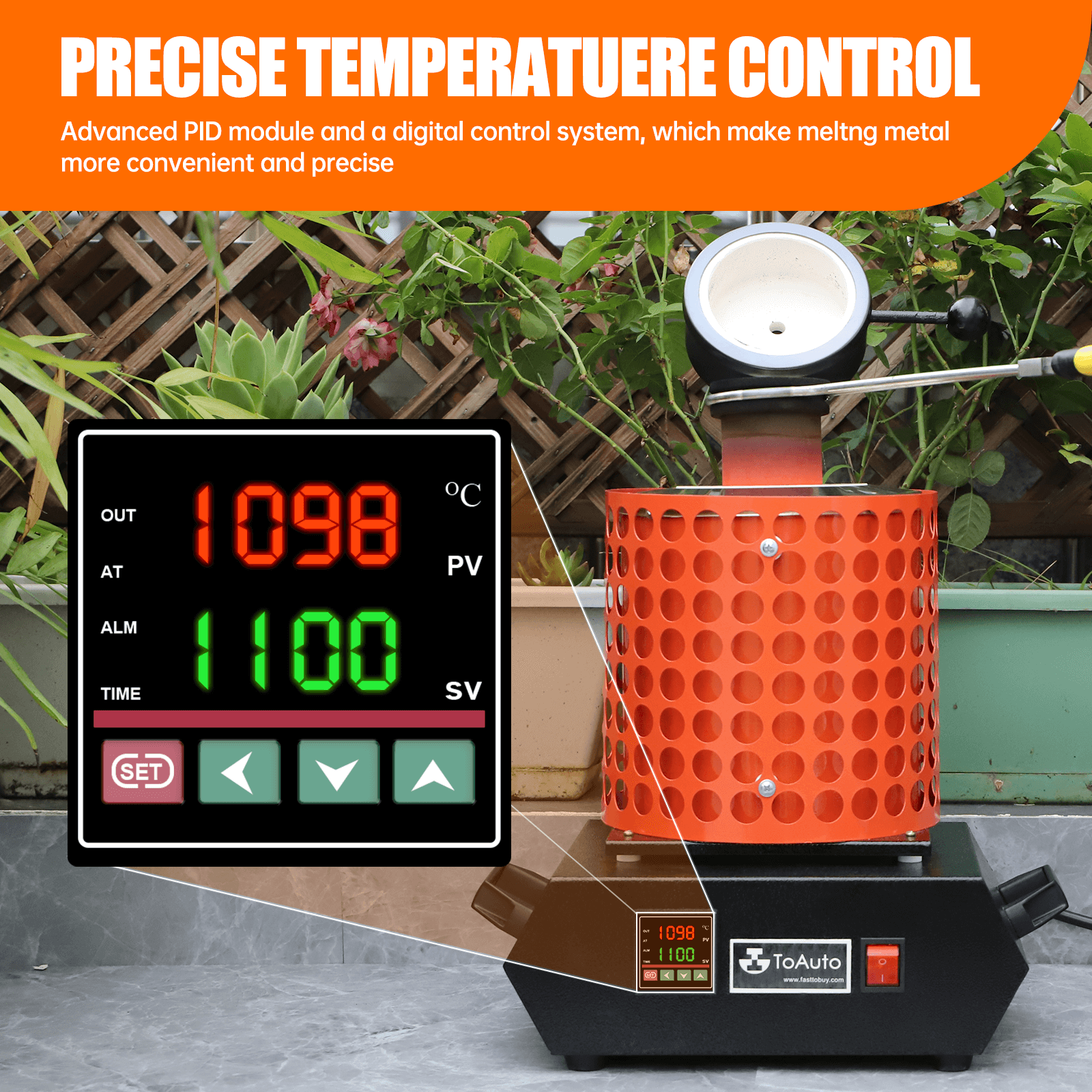 3KG Upgraded Metal Melting Furnace For Casting Refining Jewelry Copper Aluminum