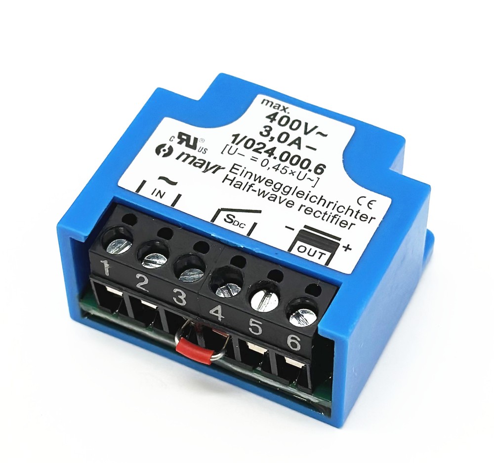 Mayr 1/024.000.6 400V 3,0A Half wave Brake Rectifier Einweggleichrichter module