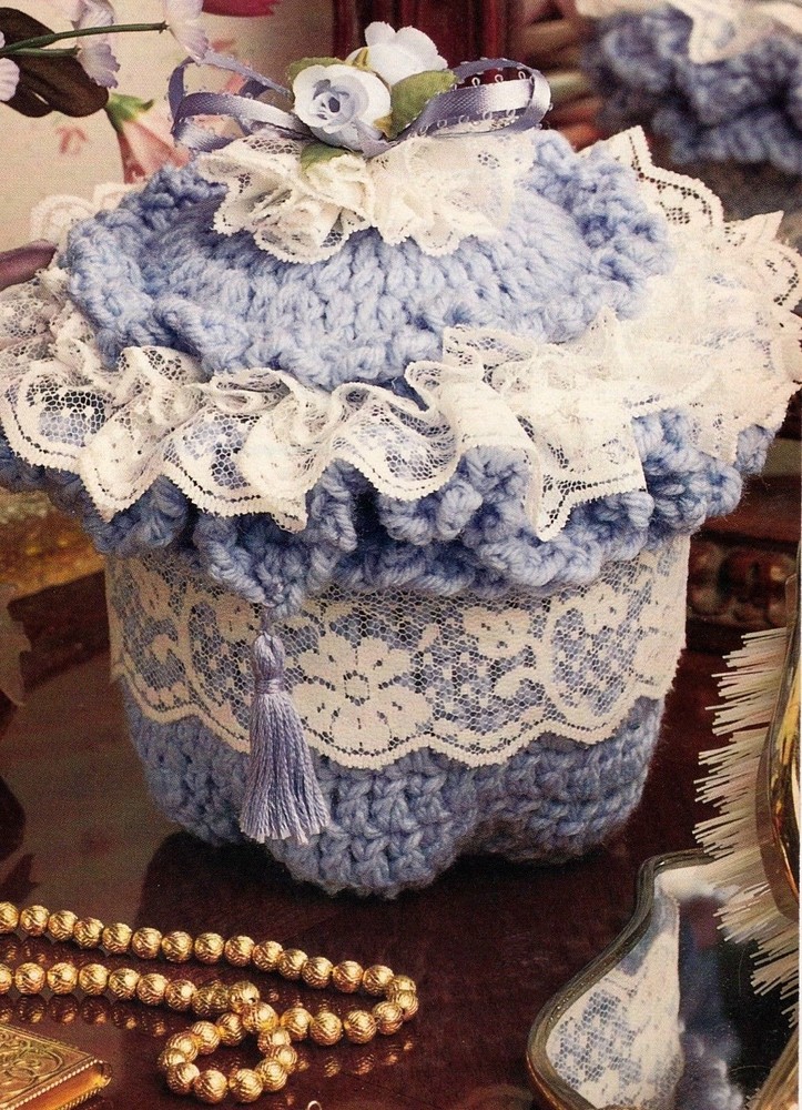 PRETTY Trinket Box/CROCHET PATTERN INSTRUCTIONS ONLY