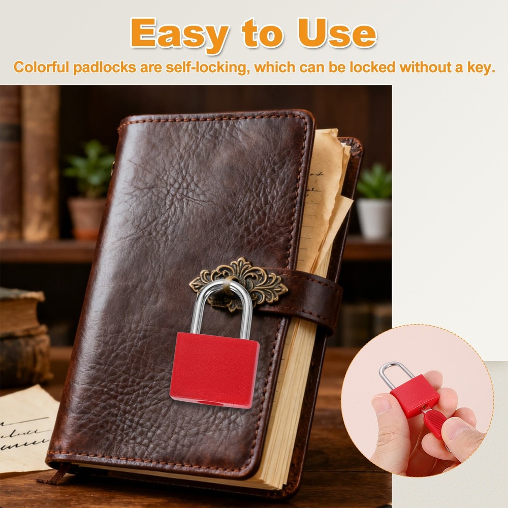 Padlock with Keys Shackle Waterproof Keyed Locks Red