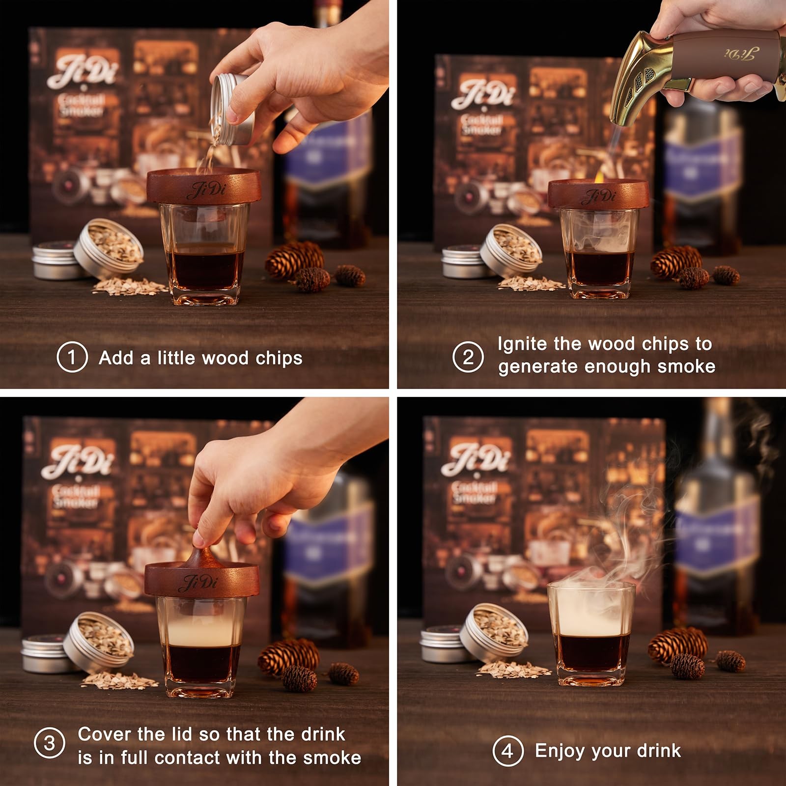 Whiskey Smoker Kit with Torch & Wood Chips, With Torch, Original Color