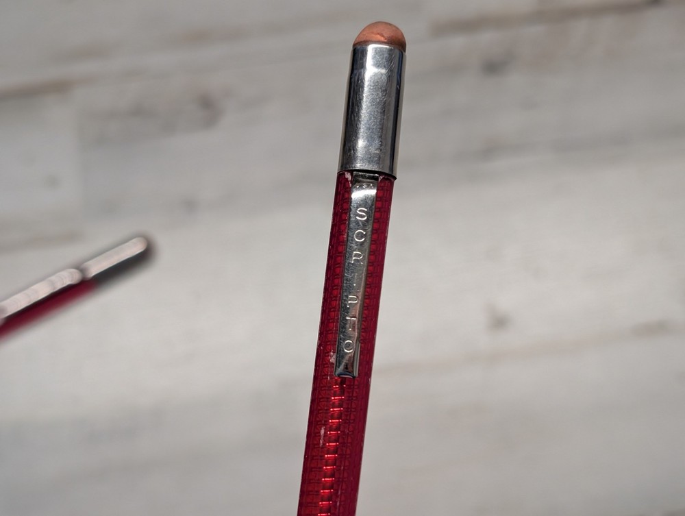 2 Vintage Scripto Red Translucent Twist Mechanical Pencil Pair