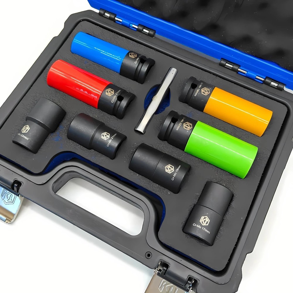 9PC Lug Nut Extractor Set,1/2" Drive Impact Bolt Remover Socket Tool for Damaged