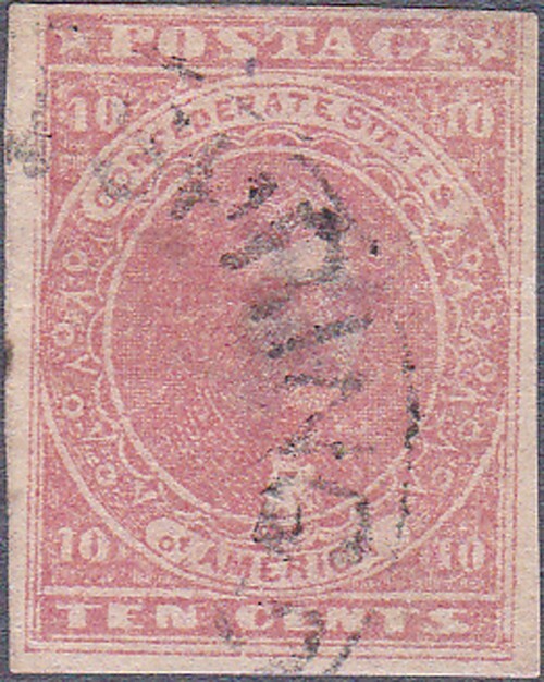 Confederate #5 Civil War Thomas Jefferson Ten Cent Stamp