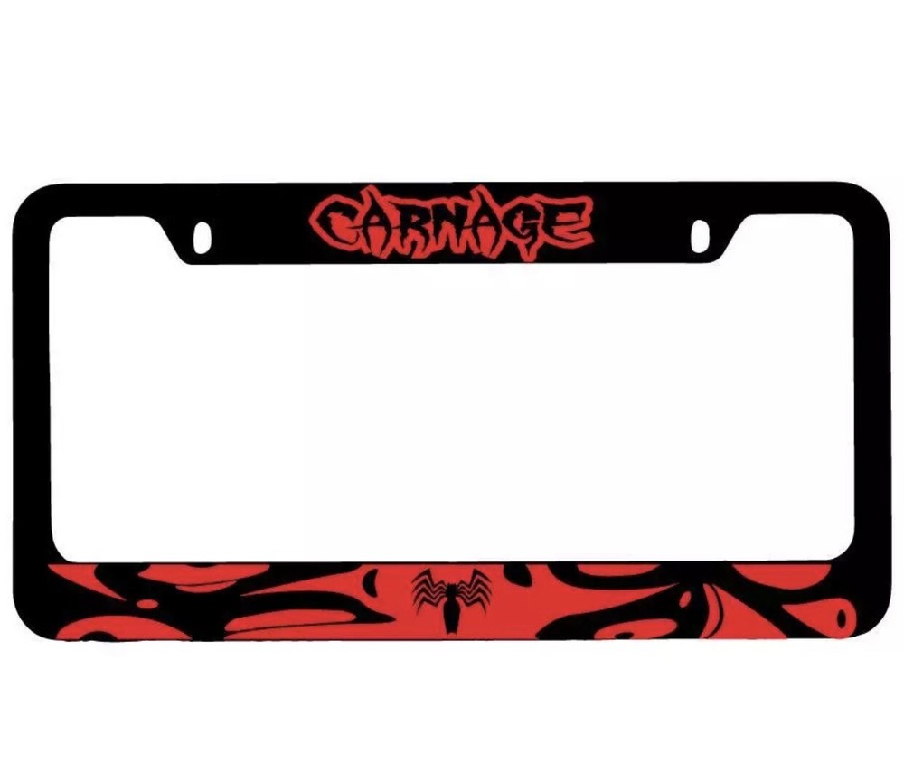 Carnage Black METAL License Plate Frame Auto Marvel