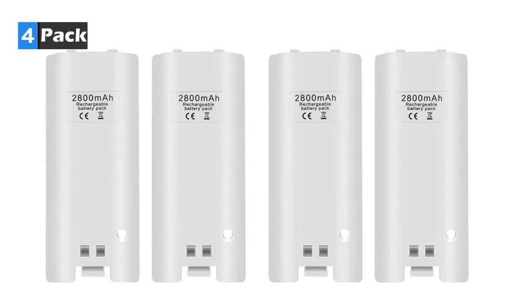 Rechargeable Batteries 4 Pack for Nintendo Wii/Wii U Remote Controller