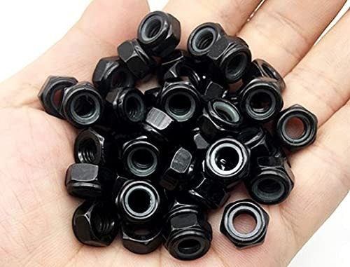 M5x0.8MM Black Nylon Lock Nuts 100 PCS Inserted Hex Self Clinching Lock