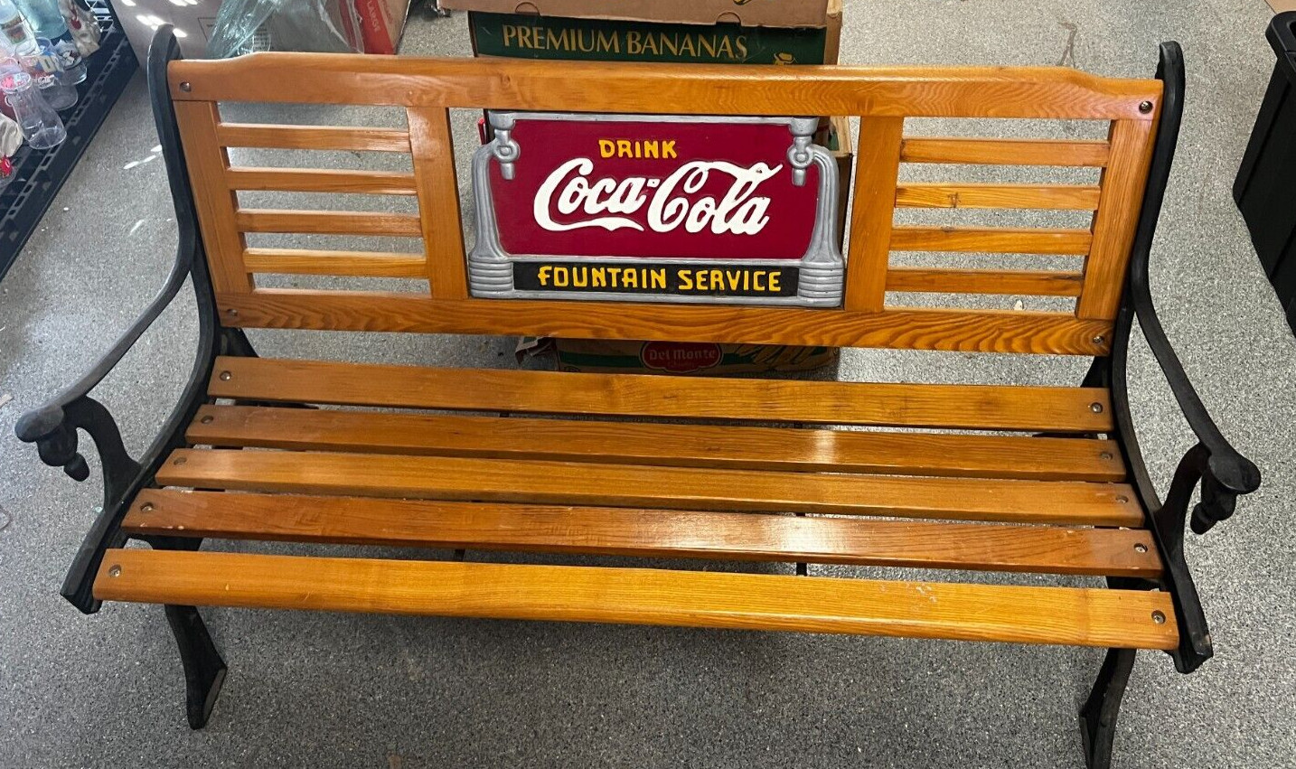Vintage Coca-Cola Fountain Service Cast Iron Park Bench RESTORED! PU ONLY