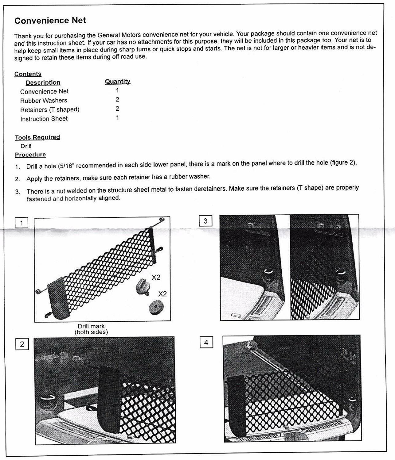 Envelope Style Trunk Cargo Net Organizer for CHEVY EQUINOX 2018-2023 Brand New