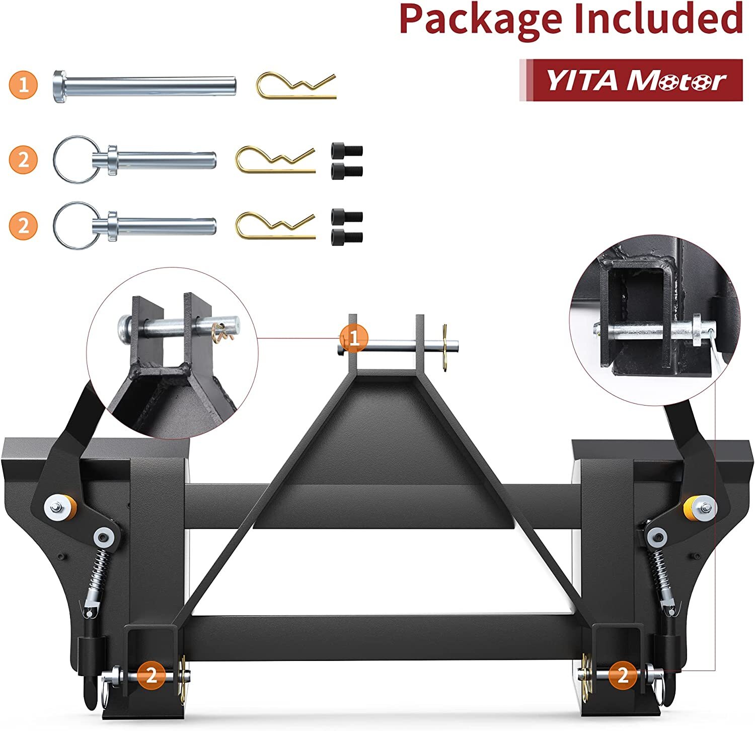 3 Point 3 Pt Skid Steer Quick Tach Conversion Adapter Fit For Cat 1 Tractor US