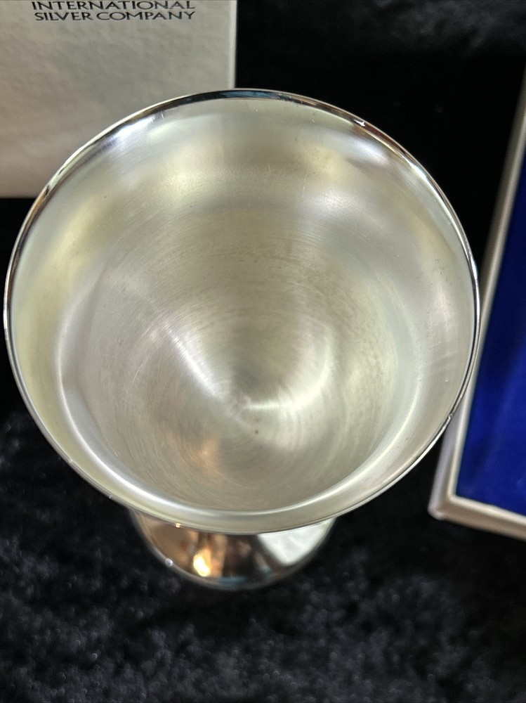 6" WATER GOBLET New In Box -Silverplate - INTERNATIONAL SILVER CO - 6 Available