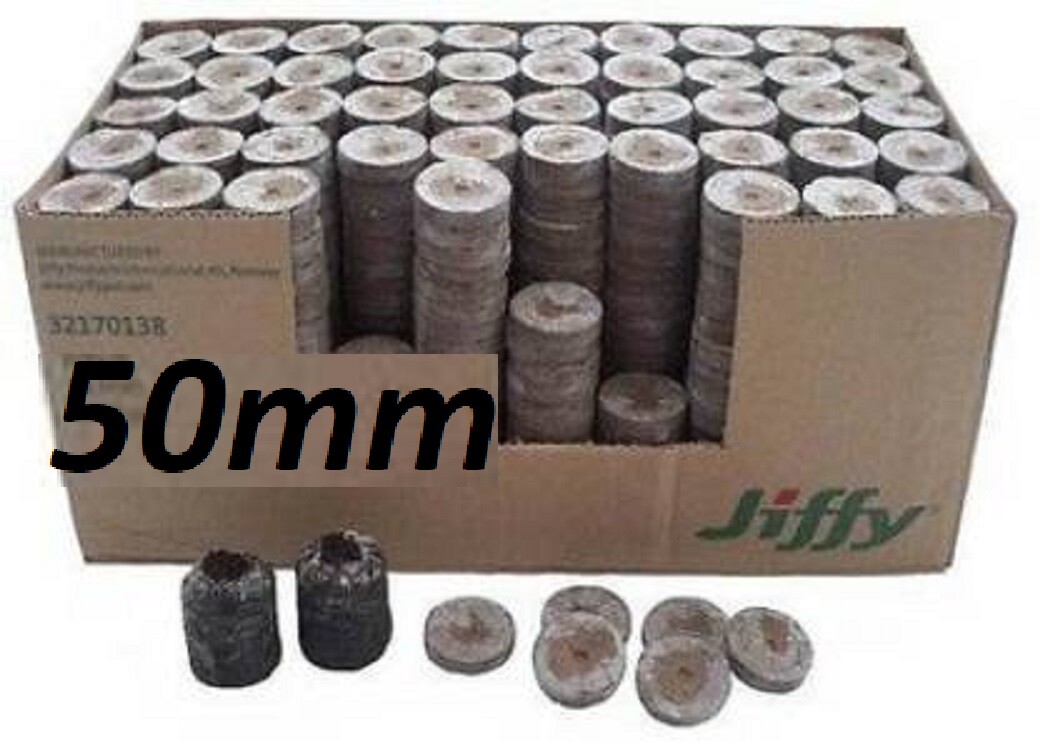50mm Jiffy Peat Pellets, FAST SHIP Sold sets of 10,25,50,100,486 Seed Starting