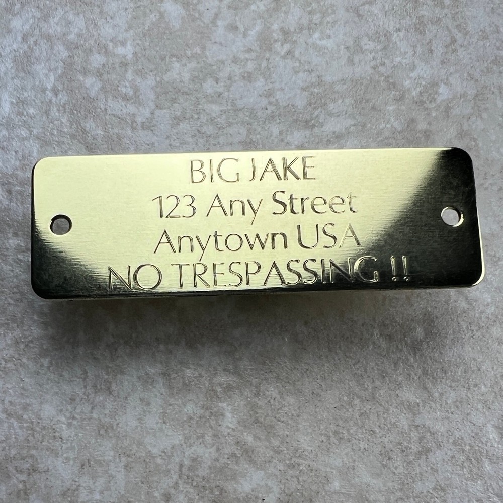 Custom Engraved Tags Personalized NAME PLATE ID Tags NAME PLATE BRASS LARGE