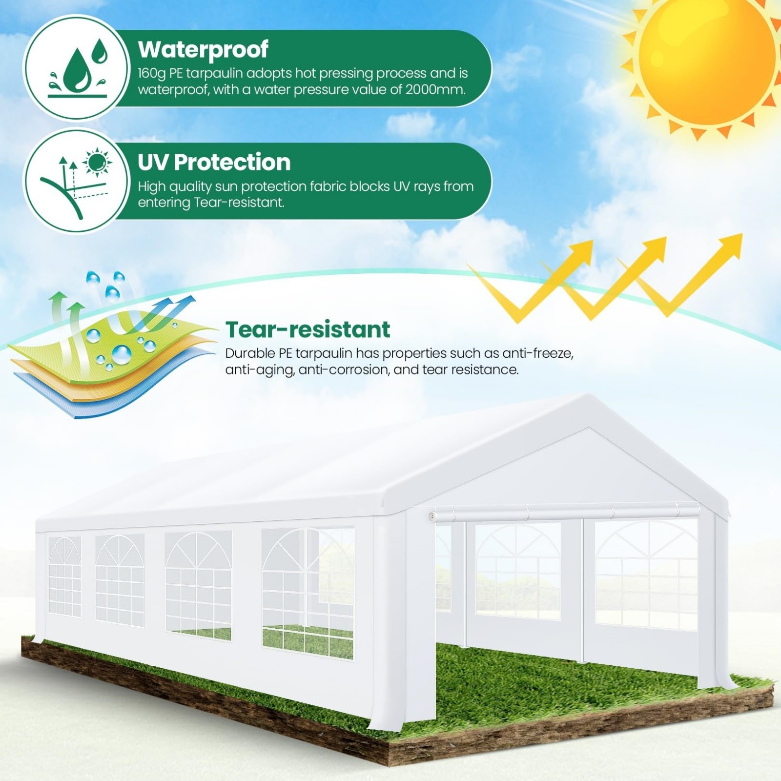 Large Party Tent Heavy Duty Carpas Para Fiestas Carport with Removable Sidewalls