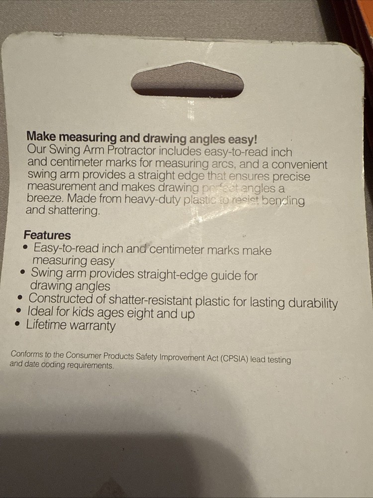 Fiskars Swing Arm Protractor Plastic Clear 6" Assorted Text Color