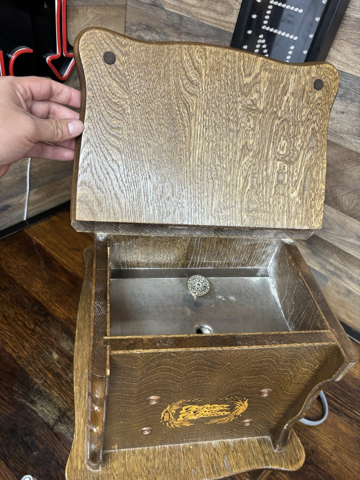 Golden Grain Grinder Wheat Grinder Dayton 3/4 HP Motor W/Wood Cabinet Vintage