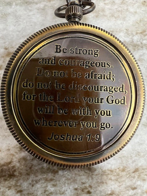 Solid Brass Compass With Case Engraved Camping Hiking Religious