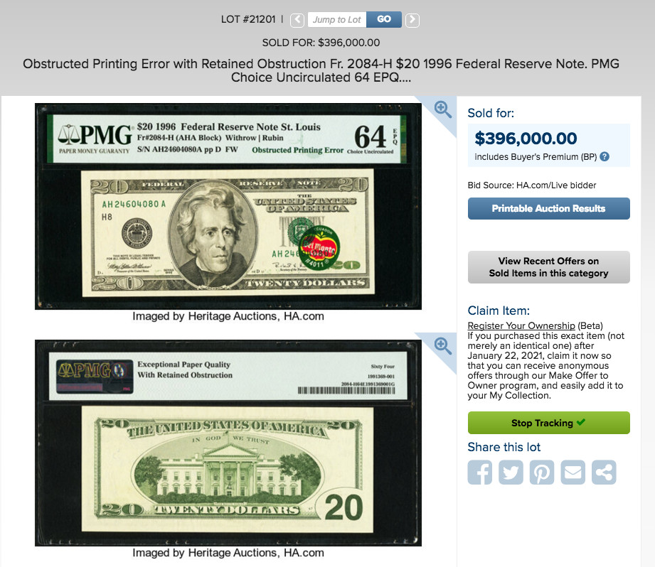1977 PMG 66 Natick Test Paper ERROR Overprint on Back🔴 Third Printing on Back✅