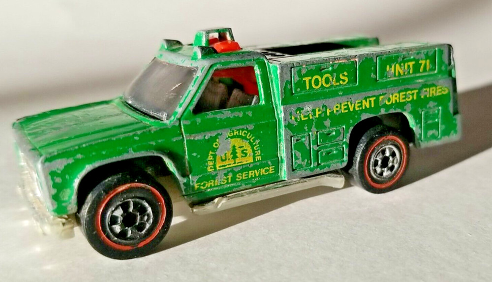 Hot Wheels Redline US FOREST SERVICE Fire Engine 1974 Unit 71 Green