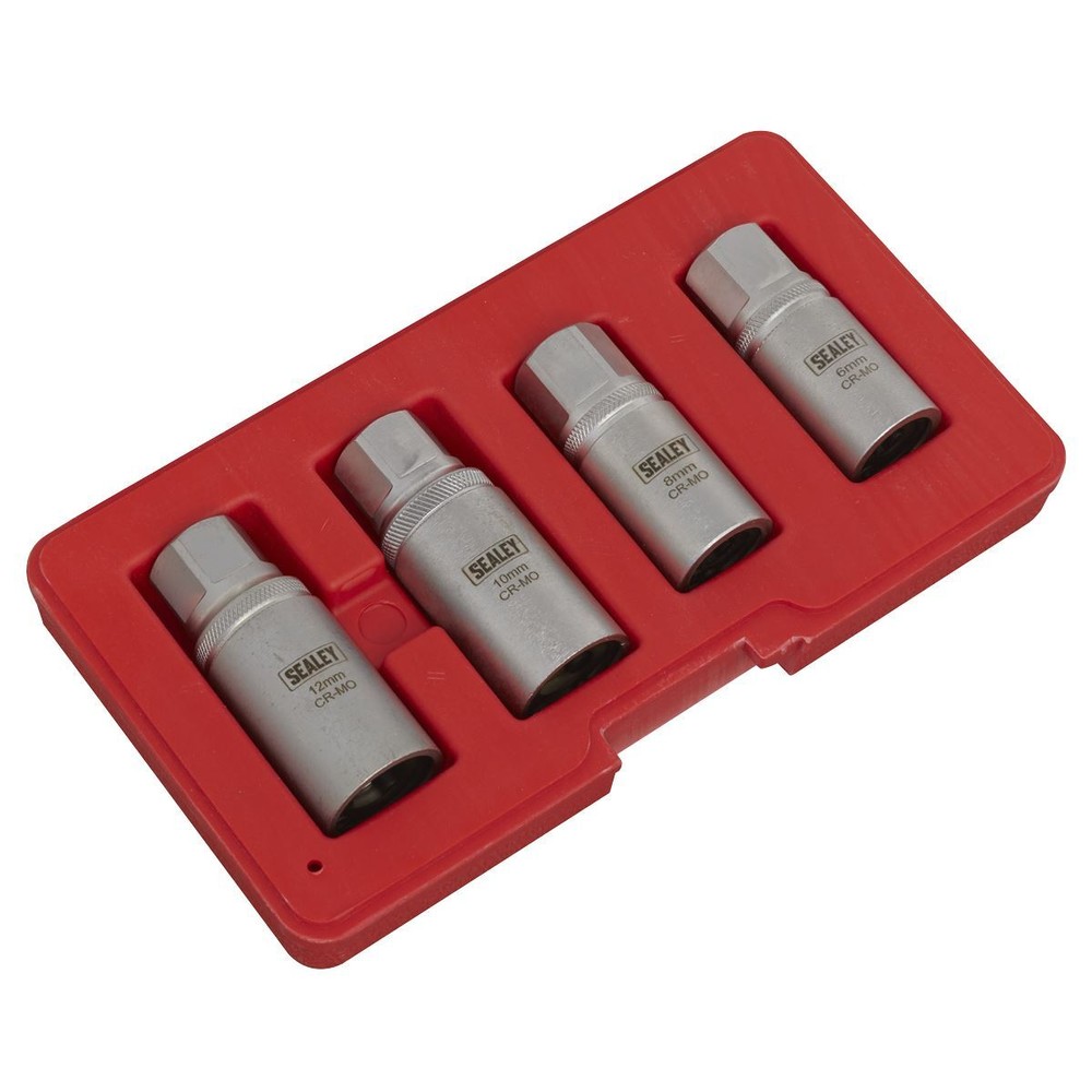 Sealey AK723 Stud Extractor Set 4pc 1/2"Sq Drive Metric
