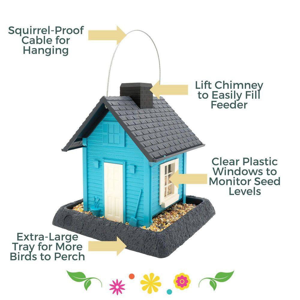 Fiesta Blue Cottage Plastic Birdfeeder