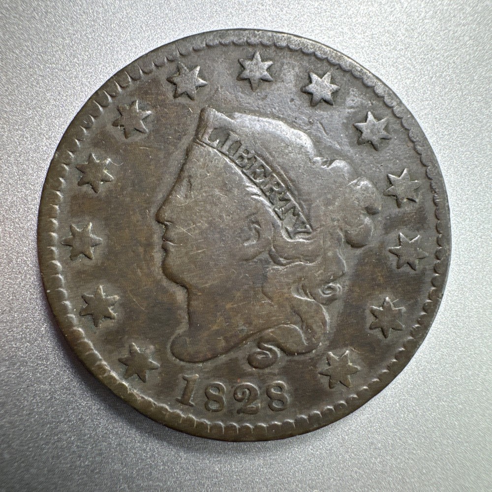 1828 Large Cent US Coin Small Wide Date