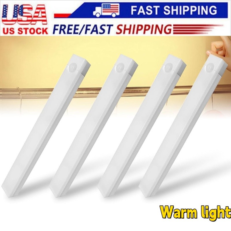 Magnetic USB Rechargeable Under Cabinet Lights with Smart Motion Sensor – 4 Pack