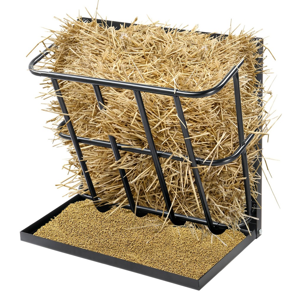 Large Capacity Hay Feeder with Detachable Grain Tray