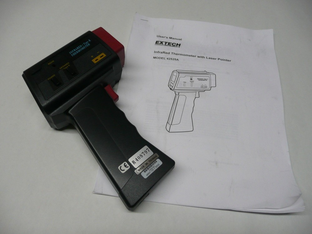 Extech IR Infrared Thermometer w/ Laser Pointer, -4 to 752F, Emissivity Adjust