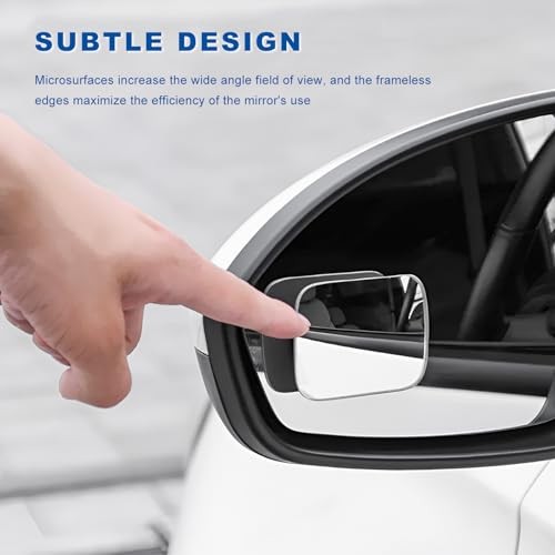 2 PCS Blind Spot Mirrors, Rectangular Shaped Wide Angle Blindspot Mirror with