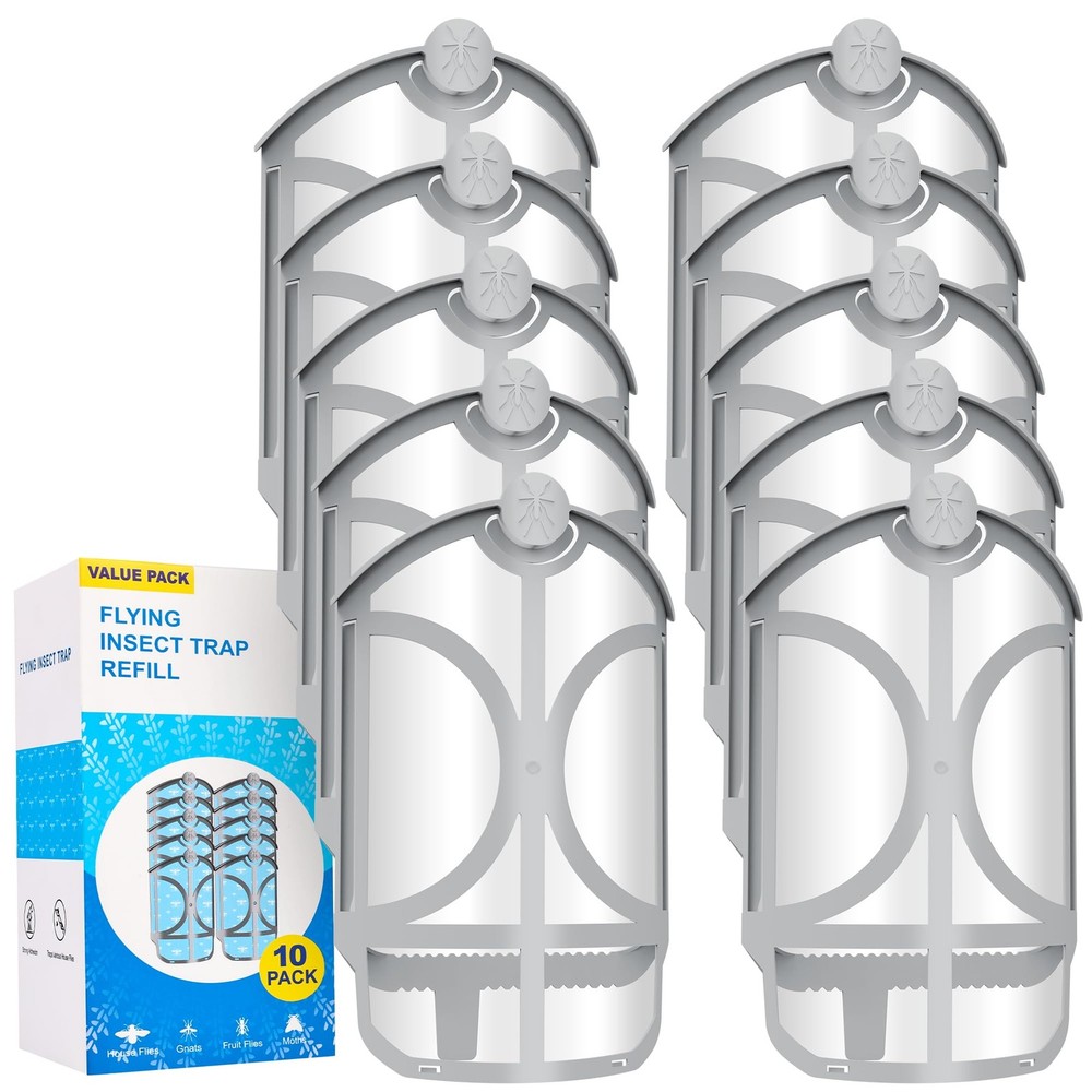 10 Pack Flying Trap Refills Compatible with zzevo Flying Insect Trap Refill, ...