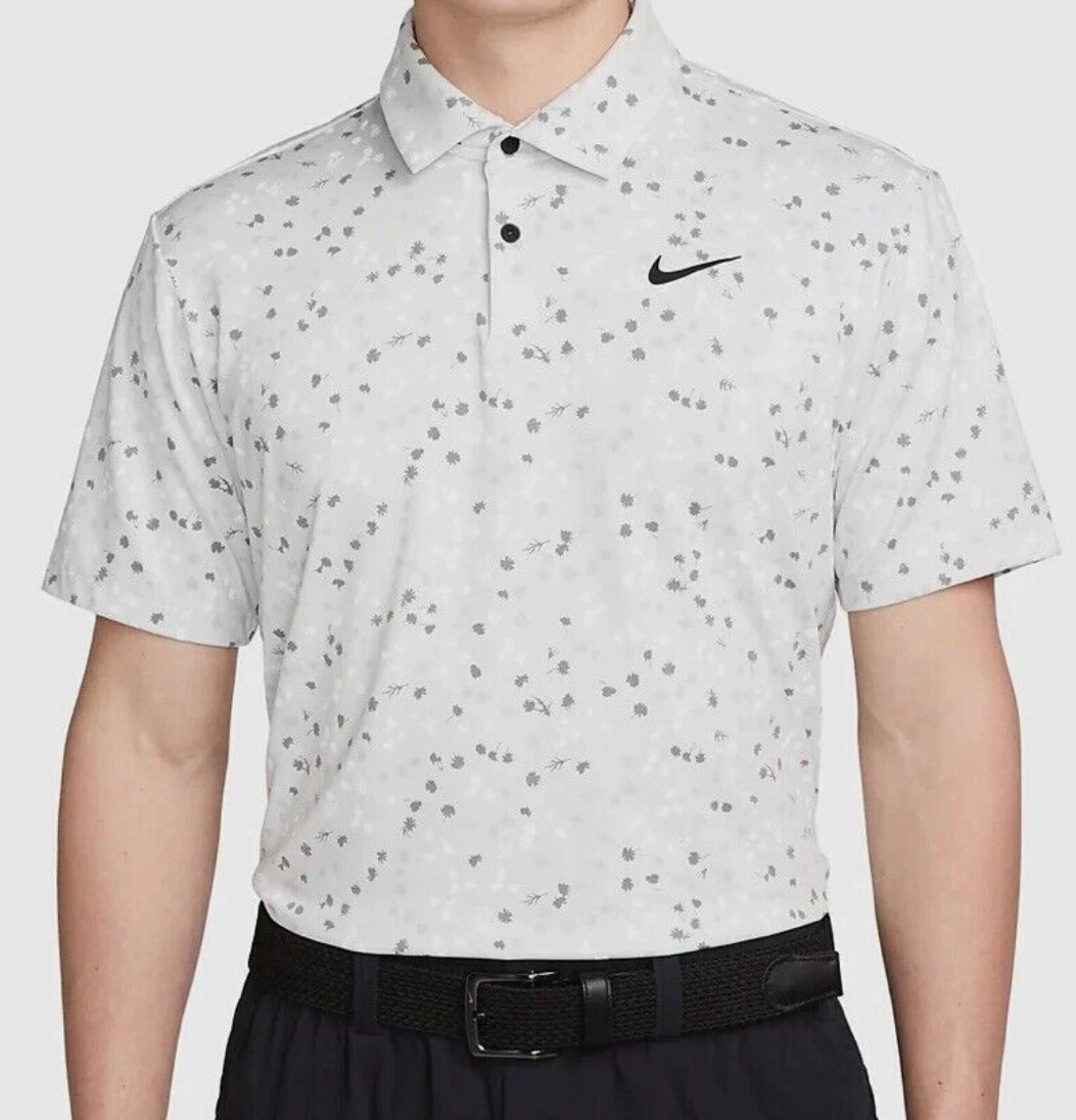 Nike Dri-FIT Victory Tour Floral Golf Polo DX6089 025 Photon Dust Various Sizes