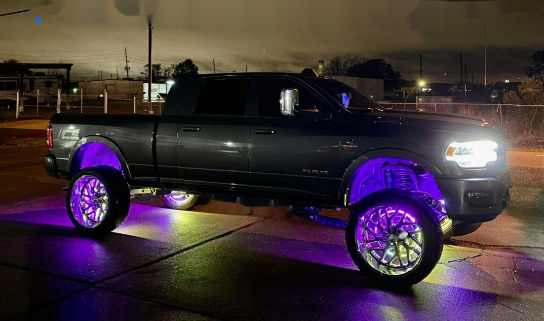 17.5" x4PCS Wheel Lights for Truck CHASING Quad Row LEDs Brightest APP + Remote