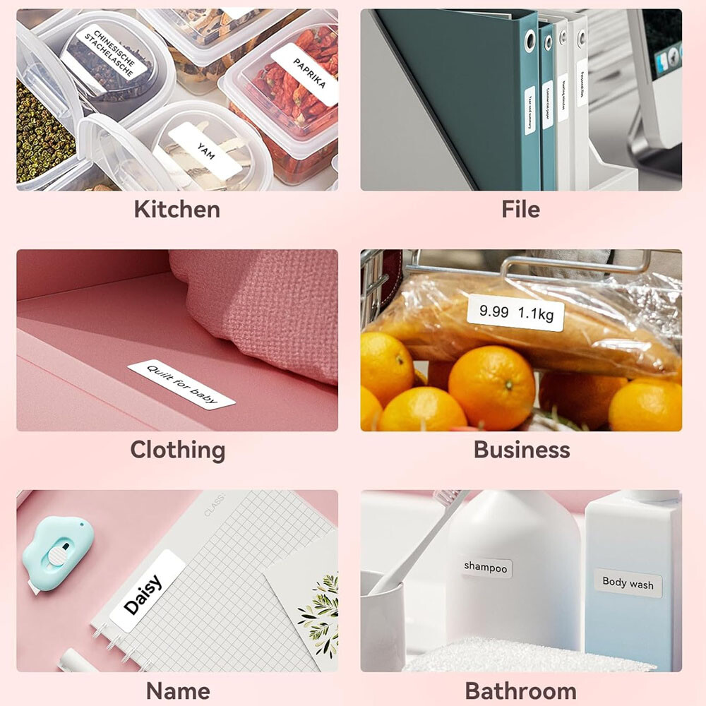 3PK Label Maker Tape 12x40mm, 1/2 inch Label Sticker for Niimbot D110 D11