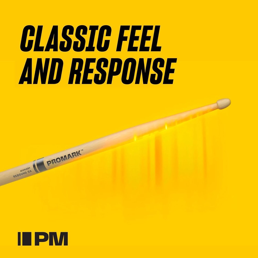 Forward Rebound 5A ActiveGrip Drumsticks, , Tacky Active Grip Finish, Clear D...
