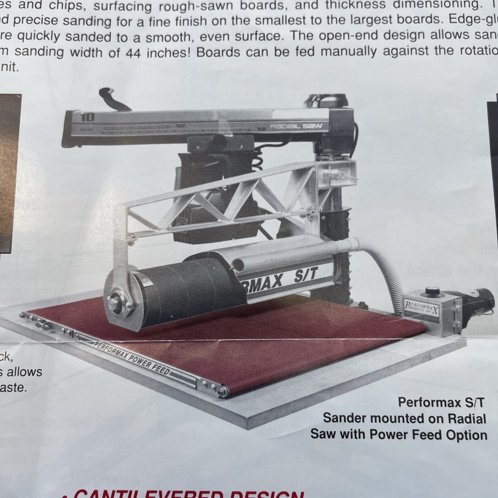 Performax S/T Sander Carrier Bracket Used.