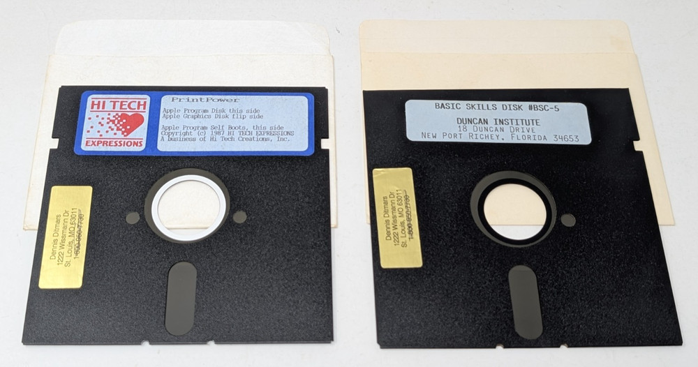 Apple II Basic Skills Disk Duncan Institute Software Hi Tech Expressions Print 2